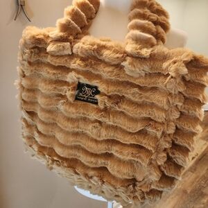 Faux fur tote bag